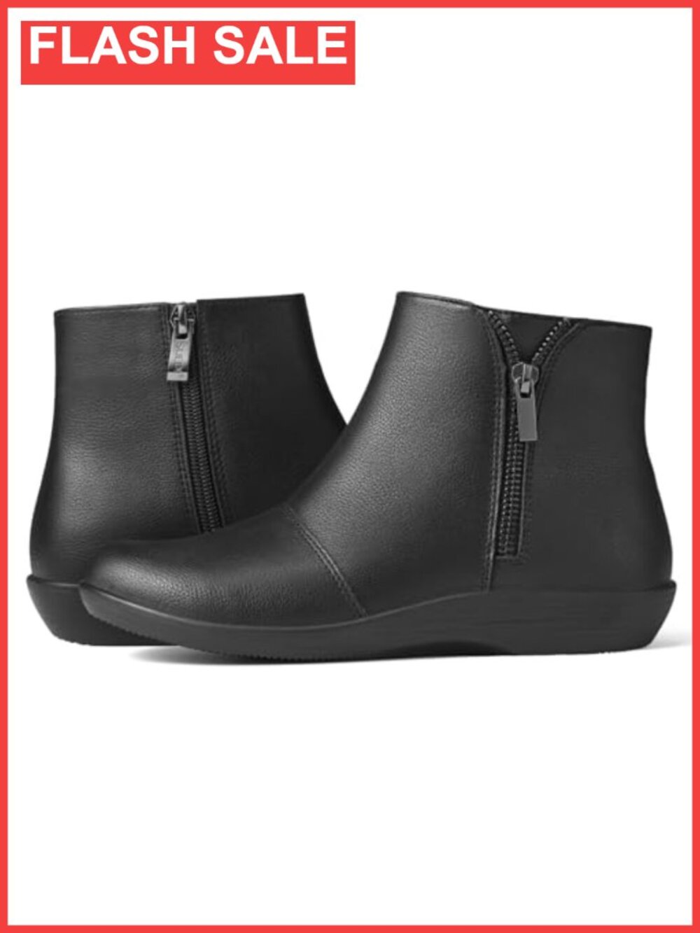 Synthetic Leather Flat Ankle Boots Casual Short Booties
